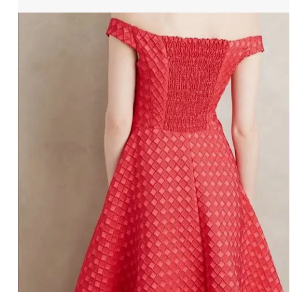 Anthropologie Moulinette Soeurs Red Dress Size 0 Twirl Fit N Flare Cap Sleeve